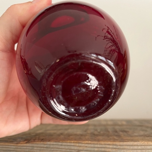 Ruby red blown glass perfume bottles set 2 - Picture 4 of 7